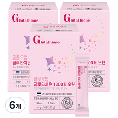 온유바이오 글로우업 글루타치온 1300 비오틴 30p, 6개