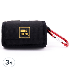 니즈더펫 인터라켄 커스텀 푸푸백 배변봉투 가방, 블랙, 1개입, 3개