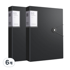 알로데 문서 포켓 파일 케이스 30.5 x 20.5 x 3.8 cm, TYPE07 블랙, 6개