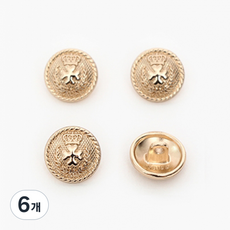 HAPPY BEARS 奢華字母鈕扣 15mm 金色 4入, 混合顏色, 6個