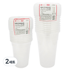 Lotte Life 外賣杯 350ml x 10p + 蓋子 10p + 720ml x 10p + 蓋子 10p, 2組