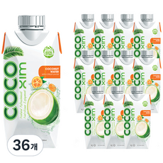 코코씸 코코넛 워터 시트러스, 330ml, 36개