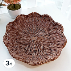 高級藤製多用途飯店藤籃 大, 棕色, 3個