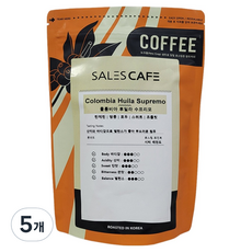 SALES CAFE 哥倫比亞薇拉Supremo原豆咖啡, 200g, 5個, 摩卡壺