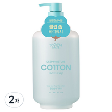 Shower mate 深層保濕棉花沐浴乳 清爽皂香, 2個, 1L