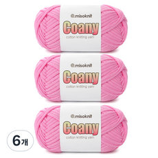미소털실 미소니트 코아니 코튼 패브릭얀 뜨개실, 28바이올렛핑크, 6개