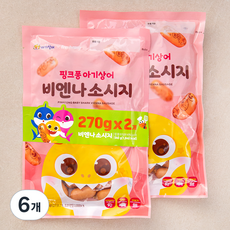 프레시지 핑크퐁 아기상어 비엔나 소시지, 270g, 6개