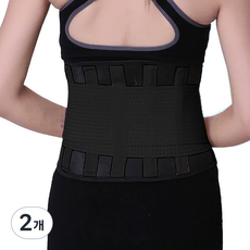 리치덕 통기성 허리보호대 블랙, 2개