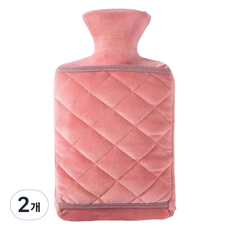 Urban Pic 菱格紋熱水暖敷袋 玫瑰粉1 1000ml, 2個