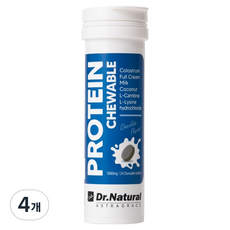 韓國 Dr.Natural 便攜式蛋白質咀嚼錠 含初乳 L-肉鹼 椰子巧克力口味, 4個, 24g