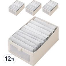 DOSell 布質折疊式收納整理箱 大型, 米色, 12個