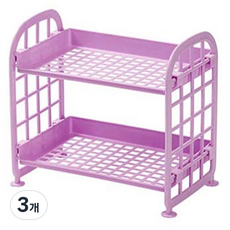 R4U 桌上型2層可折疊收納架, 3個, 3號 紫色