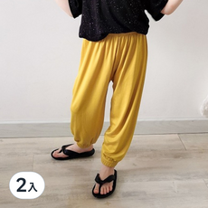 愛北鼻 莫代爾涼感防蚊褲 透氣 舒適好動, 100碼, 黃色, 2件