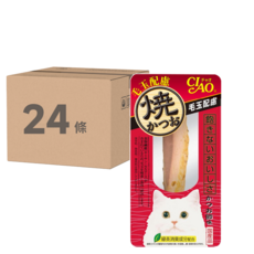 INABA CIAO 啾嚕 鰹魚燒魚柳條 化毛配方 YK-27, 鰹魚風味, 30g, 24條