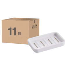 簡約雙層瀝水肥皂盒 肥皂盤 13 x 8.4 x 2cm, 白色, 11個