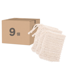 抽繩棉麻肥皂袋, 米白色, 9個