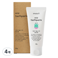 simplyO 溫和兒童低氟牙膏青葡萄味, 60g, 4個