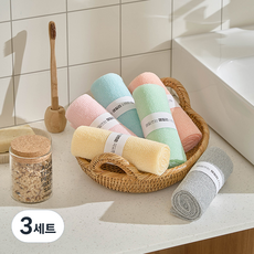 SHABATH 每日用日常彩色浴巾, 6入, 混合顏色, 3套