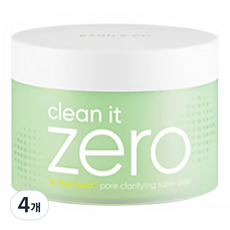 BANILA CO 零毛孔2合1清潔爽膚棉, 60片, 4罐