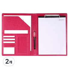 Toppia辦公用計算機簽核板文件夾, 2個, 皮革玫瑰色