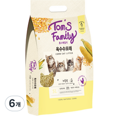 톰스패밀리 옥수수 고양이 모래 크러쉬, 5L, 6개, 레몬향
