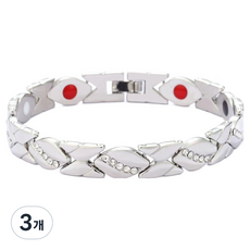 퍼스트리버 깔끔한 건강팔찌 은색, 3개