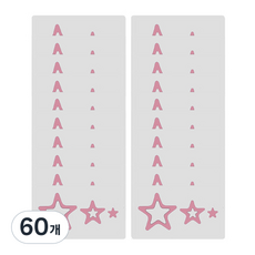 데이소이 다양한 모양 미끄럼 방지 스티커, 03 별 핑크, 60개