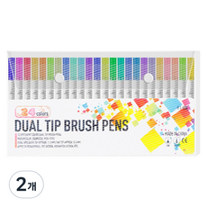 東亞PMS 美術雙頭麥克筆 24色, 2個, 混合色