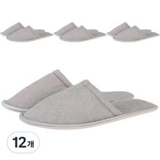 DAYOFF 室內拖鞋 毛巾布 D, 淺灰色, 12個