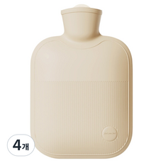 홈스프린 찜질 뜨거운물 보온 물주머니 베이지 1L, 4개