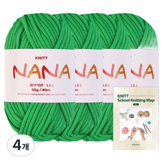 니뜨 나나뜨개실 50g x 4p + 니팅맵 mini 세트, 4개, 18 브라이트그린