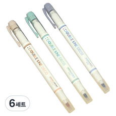 아이코닉 더블라인 데코 다꾸펜 3종 세트, 02 LAKE, 6세트