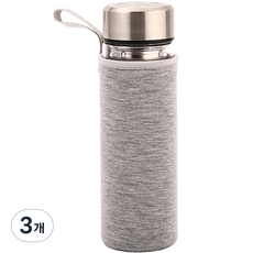 뷰레이터닷컴 베이크 무지 물병가방 360ml, 그레이, 3개