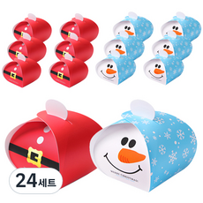 indigoshop 聖誕包裝盒 2件, 肚皮聖誕老人，微笑雪人, 24套