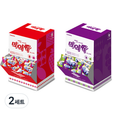 크라운 마이쮸 데스크팩 딸기 복숭아 356g + 포도 사과 356g 세트, 2세트