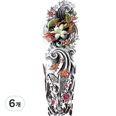 ANSWERFIT 全臂刺青紋身貼紙 TQB-45, 混合色, 6個
