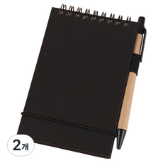 로이상점 컬러 휴대용 미니 수첩 50매, 블랙, 2개