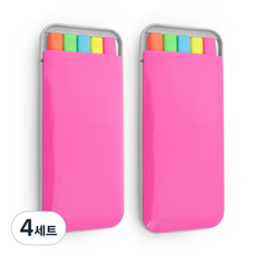 2Youngdesign 口袋螢光筆5件組, 粉紅色, 4套