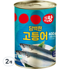 Sikjajaewang 清淡的鯖魚罐頭, 2個, 400g