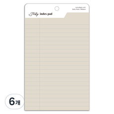 PLEPIC Sticky Index便條紙, 02 Line Cotta, 40張, 6本