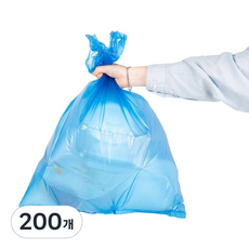 YAMUJIN 大型分類回收平板塑膠袋 藍色, 200個, 30L