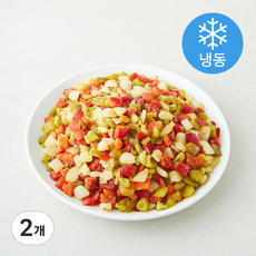 마당발 중국산 로스트 3종 야채 다이스 1.5cm (냉동), 2개, 1kg