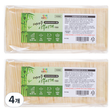코멧 키친 대나무 이쑤시개 리필용, 2000개, 4개 2000개, 4개
