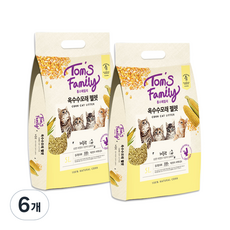 톰스패밀리 고양이 옥수수 화장실 배변모래 펠렛, 5L, 6개, 레몬향