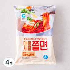 청정원 매콤새콤 쫄면 2인분, 530g, 4개
