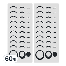 데이소이 다양한 모양 미끄럼 방지 스티커, 02 동그라미 블랙, 60개