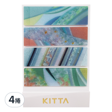 KING JIM 隨身攜帶和紙膠帶 透明 玻璃, 15x50mm, 沖田奈央設計款, 4捲