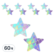 켈본 스페셜 패턴 니플패치 화이트 홀로그램 스타, 60개