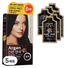 프로랑스 아르간 간편 염모제 1제 15g + 2제 15g, 흑색, 5세트