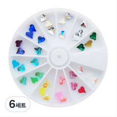 NAILROOM 네일 파츠 no 338 글라스물방울스톤세트, 6세트, no.336 글라스하트스톤세트